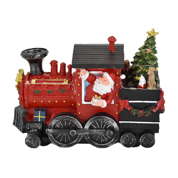 Adorno tren navideño con luz y sonido