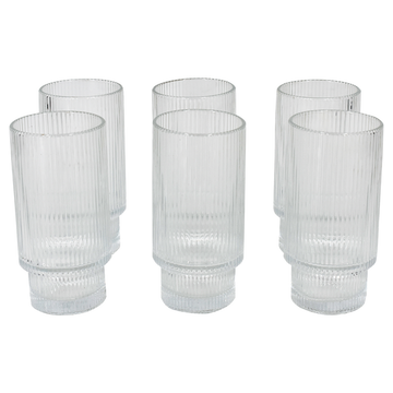 Juego de vasos de vidrio tallado 6 piezas
