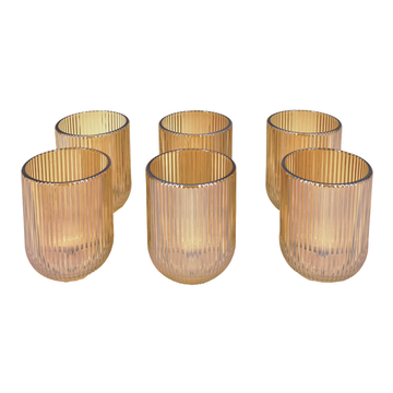 Juego de vasos de vidrio tallado 6 piezas