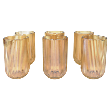 Juego de vasos de vidrio tallado 6 piezas