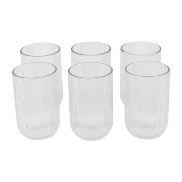 Juego de vasos de vidrio tallado 6 piezas