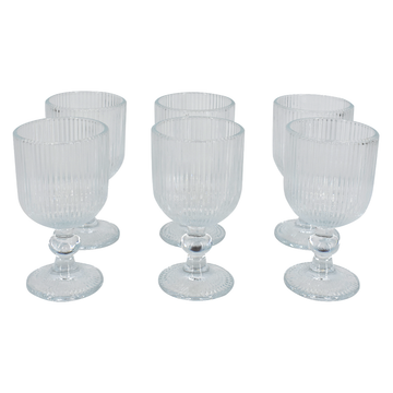Juego de copas de vidrio tallado 6 piezas