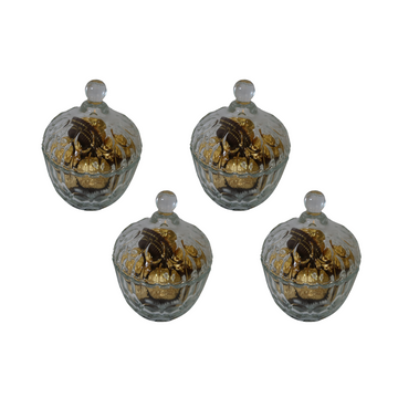 Set de 4 dulceros de cristal