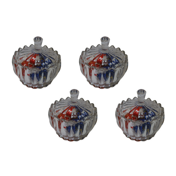 Set de 4 dulceros de cristal
