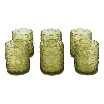 Juego de vasos de vidrio tallado 6 piezas