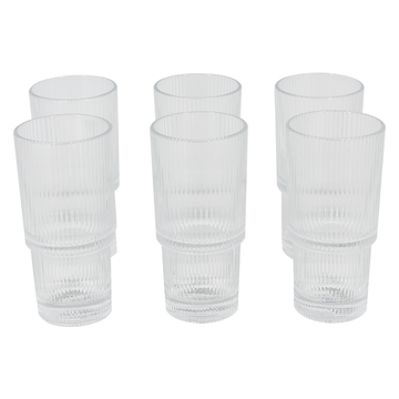 Juego de vasos de vidrio tallado 6 piezas