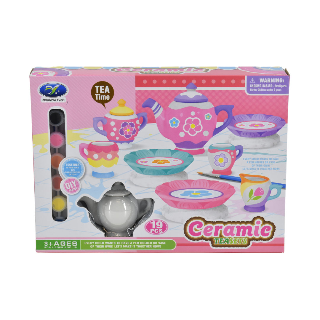 Juego de té de cerámica para pintar