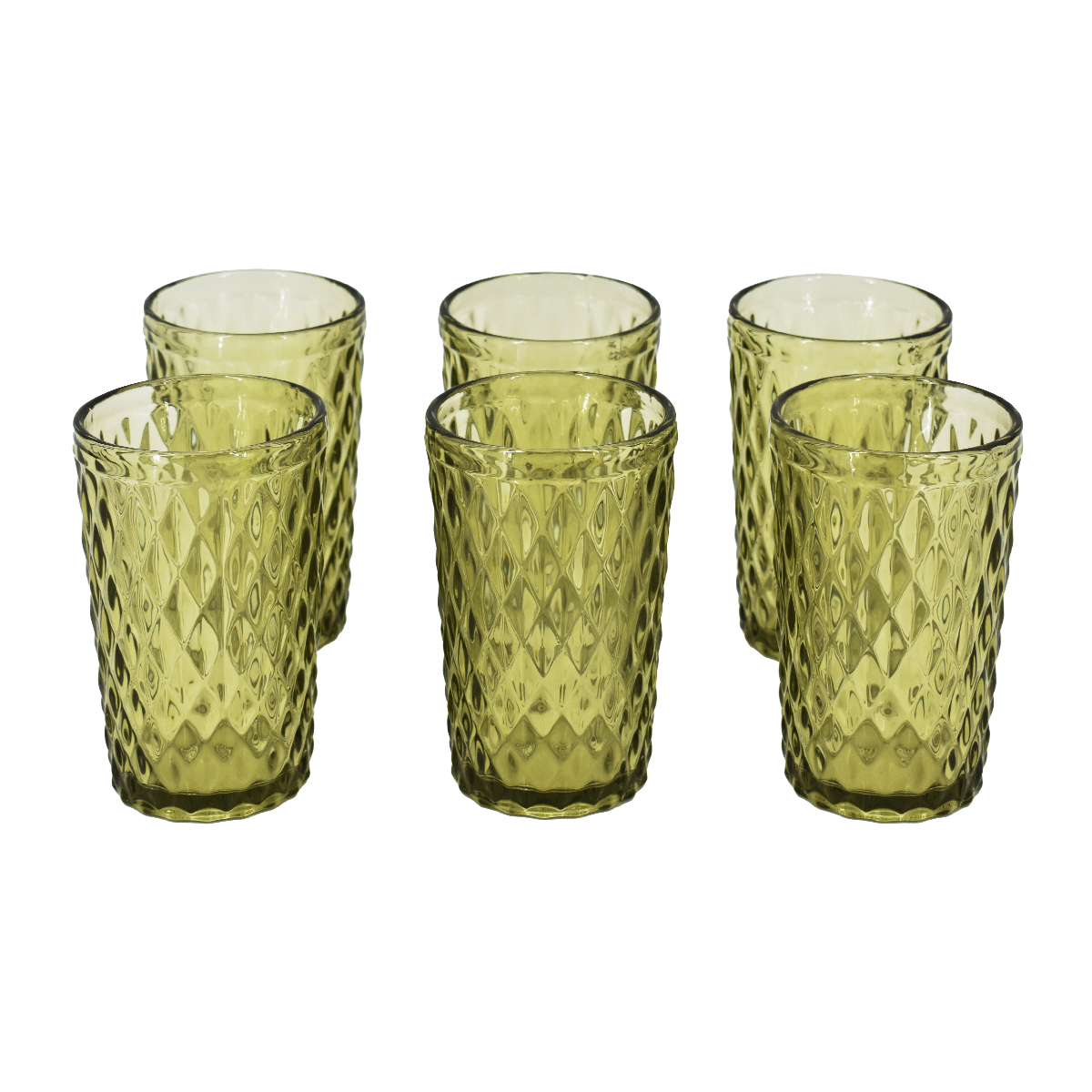 Juego de vasos de vidrio tallado 6 piezas