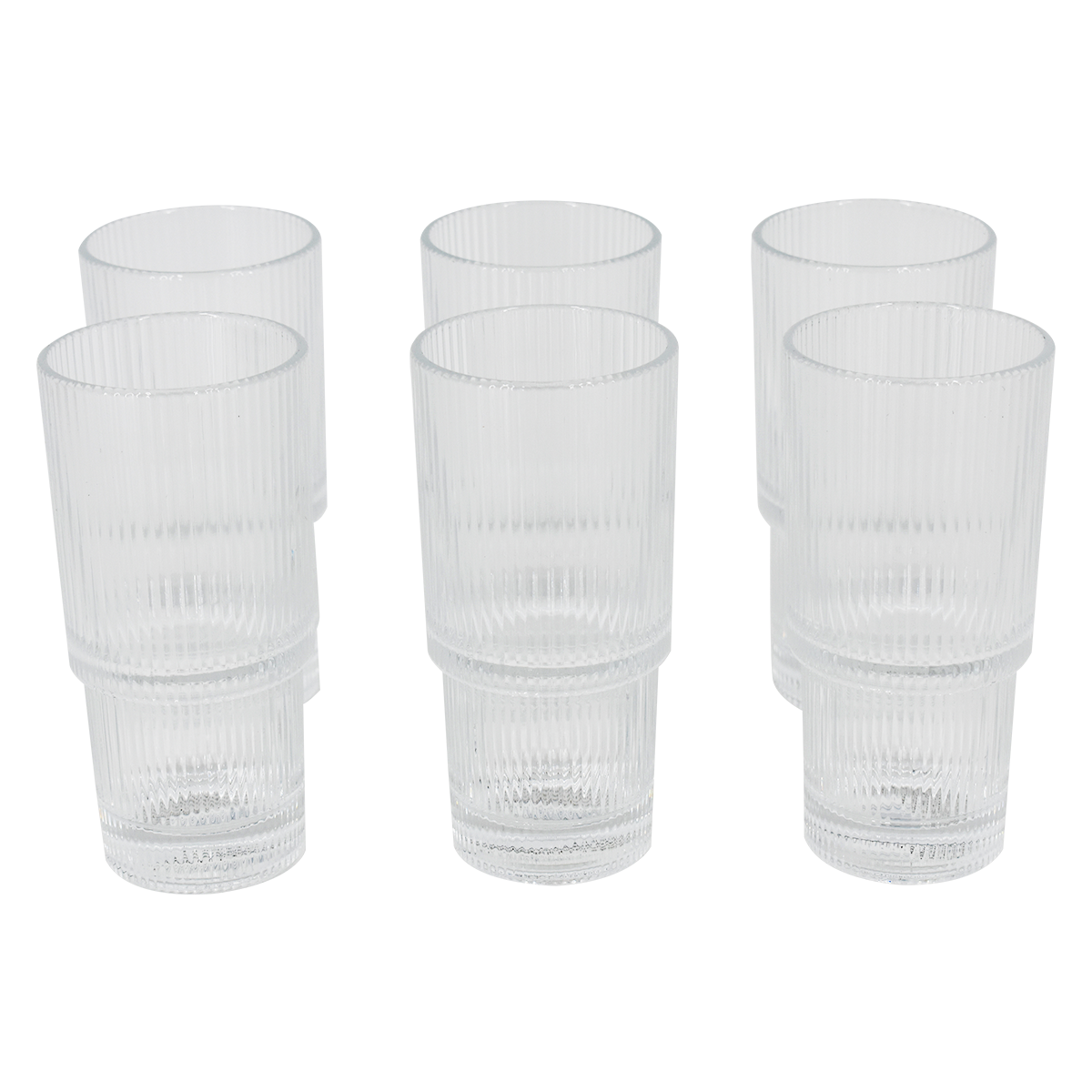Juego de vasos de vidrio tallado 6 piezas