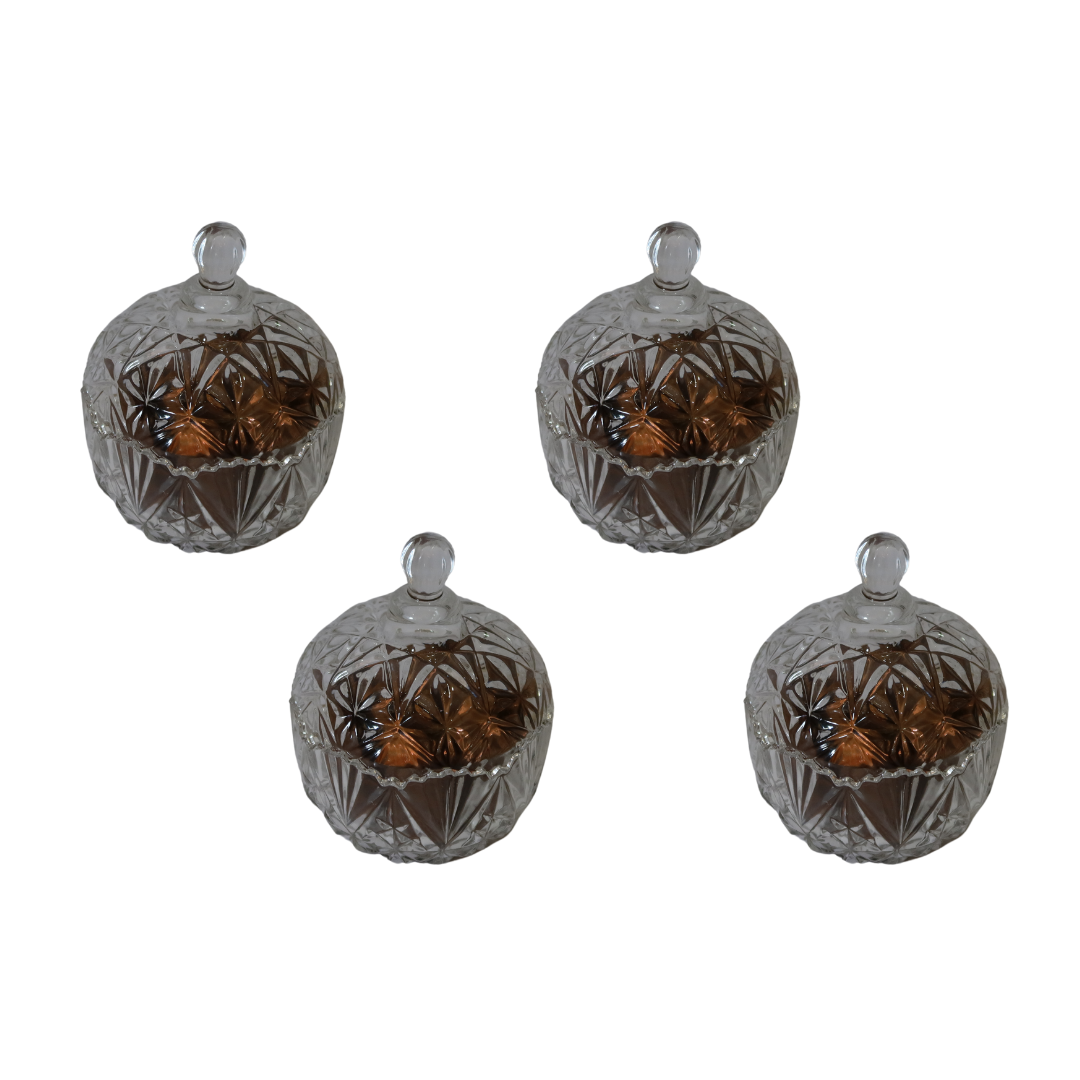 Set de 4 dulceros de cristal